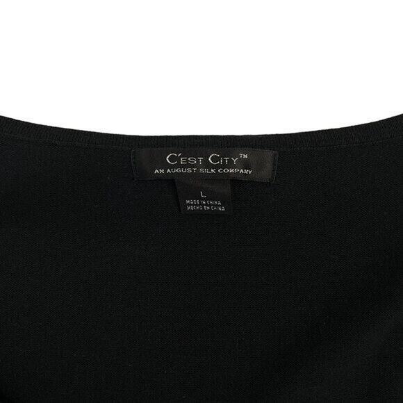 C'est City Black Cotton Blend Sleeveless Buckle Tank Top Y2k Womens L - Picture 4 of 7